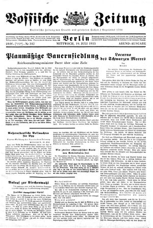 Vossische Zeitung vom 19.07.1933