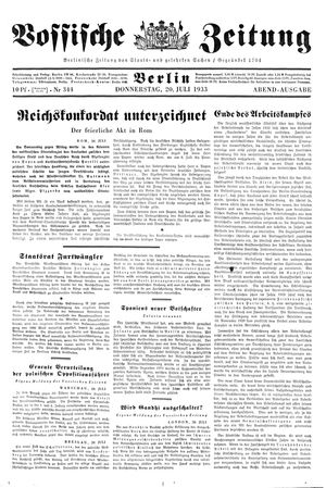 Vossische Zeitung on Jul 20, 1933