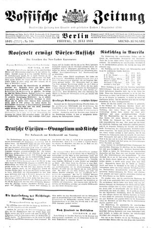Vossische Zeitung on Jul 21, 1933