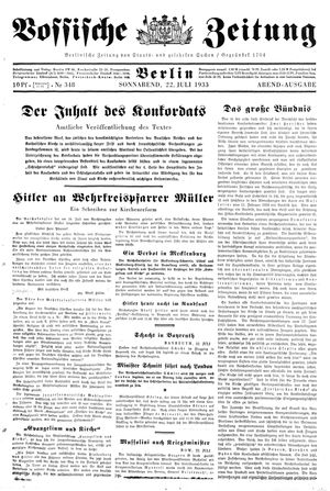 Vossische Zeitung vom 22.07.1933