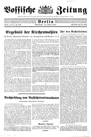 Vossische Zeitung vom 24.07.1933
