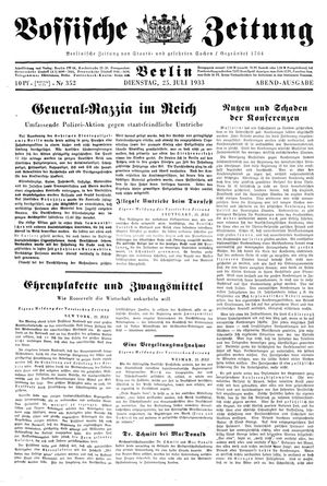 Vossische Zeitung vom 25.07.1933