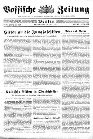Vossische Zeitung vom 26.07.1933
