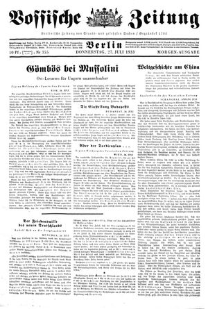 Vossische Zeitung on Jul 27, 1933