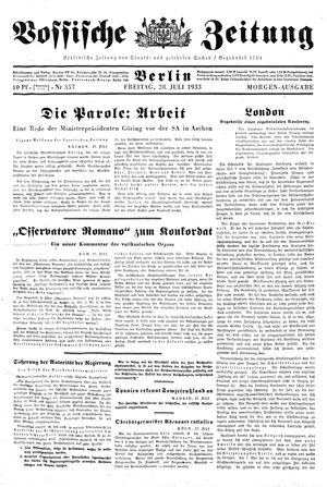 Vossische Zeitung vom 28.07.1933