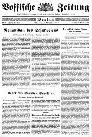 Vossische Zeitung vom 04.08.1933