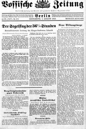 Vossische Zeitung vom 05.08.1933