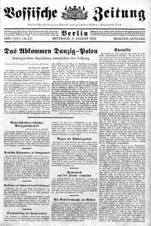Vossische Zeitung vom 09.08.1933