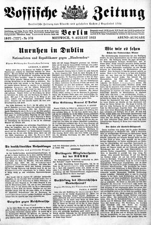 Vossische Zeitung vom 09.08.1933