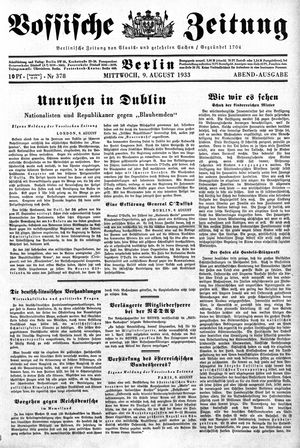 Vossische Zeitung on Aug 9, 1933