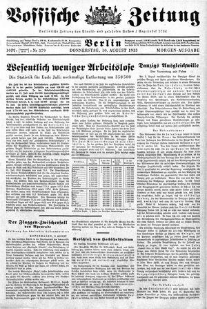 Vossische Zeitung vom 10.08.1933