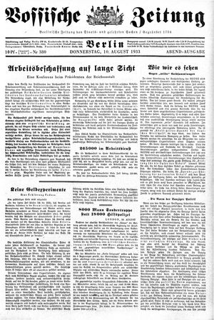 Vossische Zeitung vom 10.08.1933