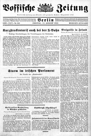 Vossische Zeitung vom 11.08.1933