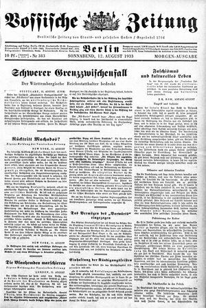 Vossische Zeitung vom 12.08.1933