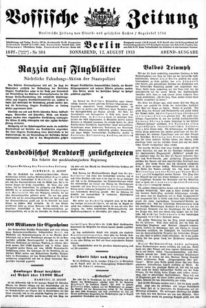 Vossische Zeitung vom 12.08.1933