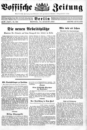 Vossische Zeitung vom 14.08.1933