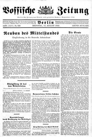 Vossische Zeitung vom 15.08.1933