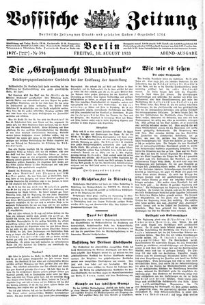 Vossische Zeitung vom 18.08.1933