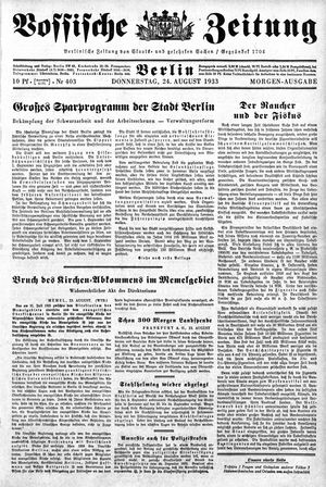 Vossische Zeitung vom 24.08.1933