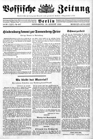 Vossische Zeitung vom 26.08.1933