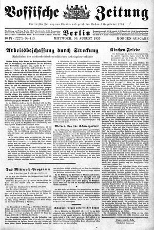 Vossische Zeitung vom 30.08.1933