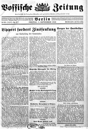 Vossische Zeitung vom 01.09.1933