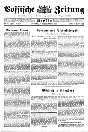 Vossische Zeitung vom 04.09.1933