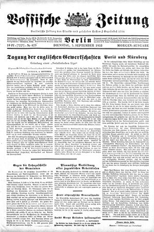 Vossische Zeitung vom 05.09.1933