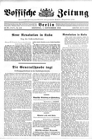 Vossische Zeitung vom 05.09.1933