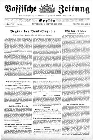 Vossische Zeitung vom 06.09.1933