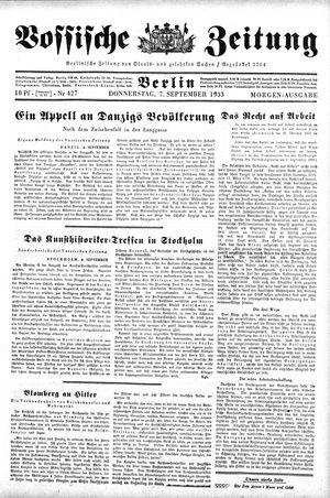 Vossische Zeitung vom 07.09.1933