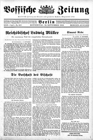 Vossische Zeitung on Sep 28, 1933