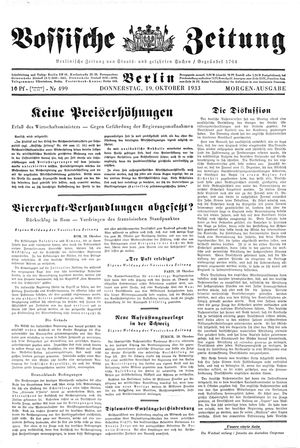 Vossische Zeitung vom 19.10.1933