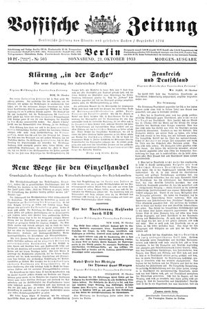Vossische Zeitung vom 21.10.1933