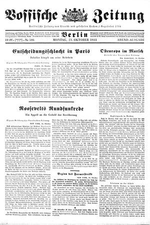 Vossische Zeitung vom 23.10.1933