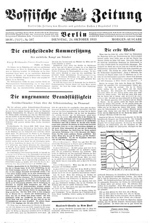 Vossische Zeitung vom 24.10.1933