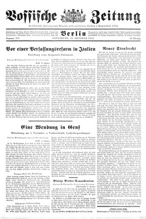 Vossische Zeitung vom 28.10.1933