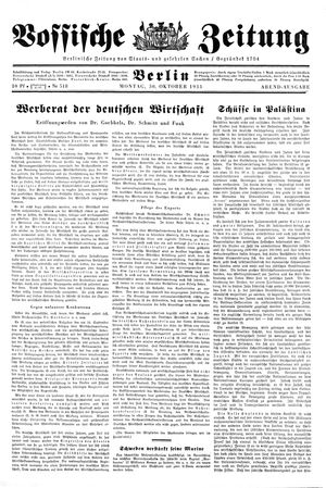 Vossische Zeitung vom 30.10.1933