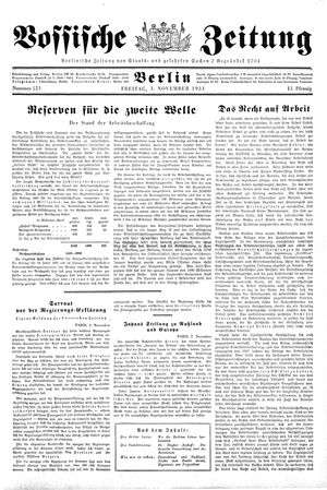 Vossische Zeitung vom 03.11.1933