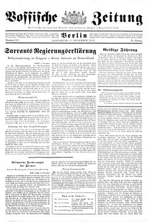 Vossische Zeitung vom 04.11.1933