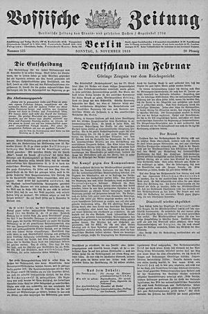 Vossische Zeitung vom 05.11.1933
