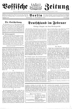 Vossische Zeitung vom 05.11.1933