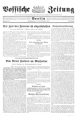 Vossische Zeitung vom 08.11.1933