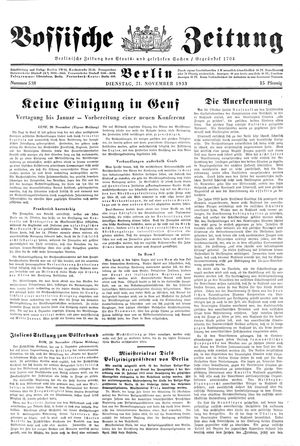 Vossische Zeitung vom 21.11.1933