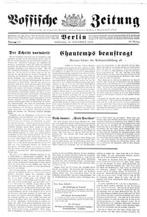 Vossische Zeitung vom 26.11.1933