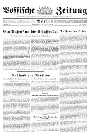 Vossische Zeitung vom 28.11.1933