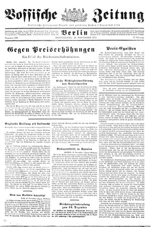 Vossische Zeitung vom 30.11.1933