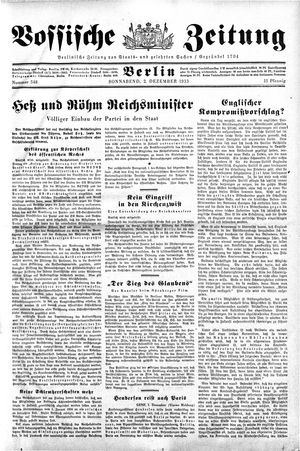 Vossische Zeitung vom 02.12.1933