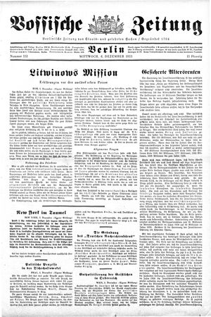 Vossische Zeitung vom 06.12.1933