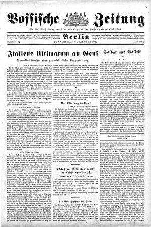 Vossische Zeitung vom 07.12.1933